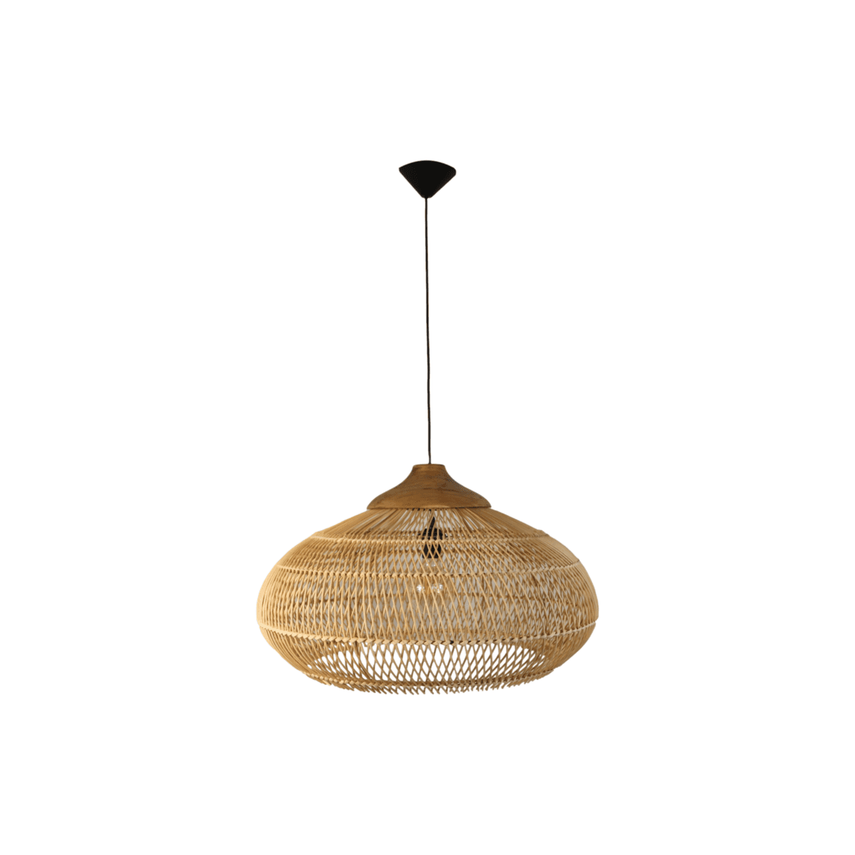 Suspension Rotan - 65x65x40 - Naturel - Rotan/teak