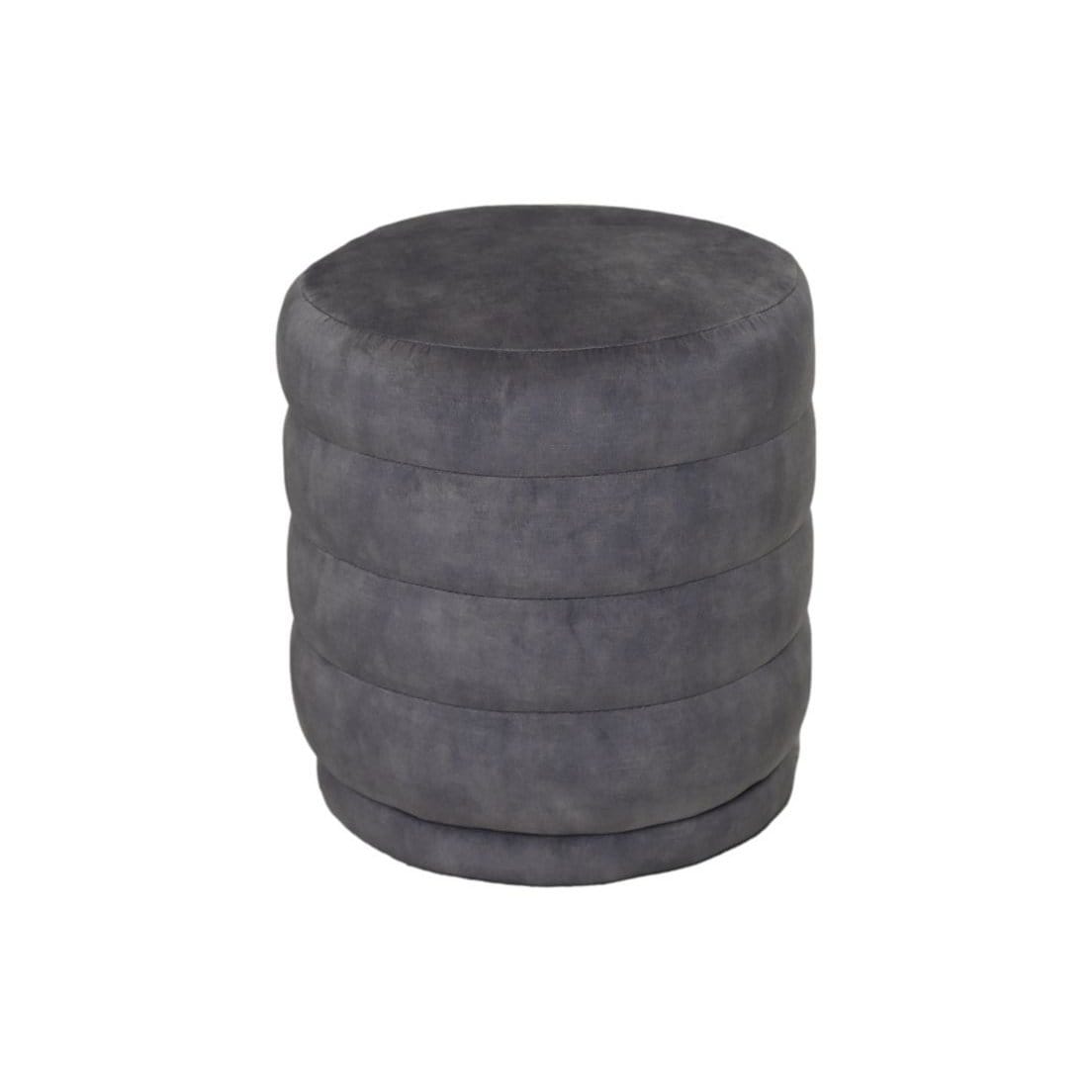Anneaux Poof - 45x45x40 - Gris dauphin - Adore 180 - Velours
