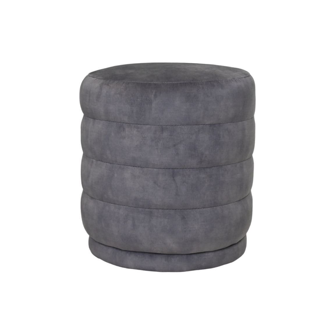 Anneaux Poof - 45x45x40 - Gris dauphin - Adore 180 - Velours
