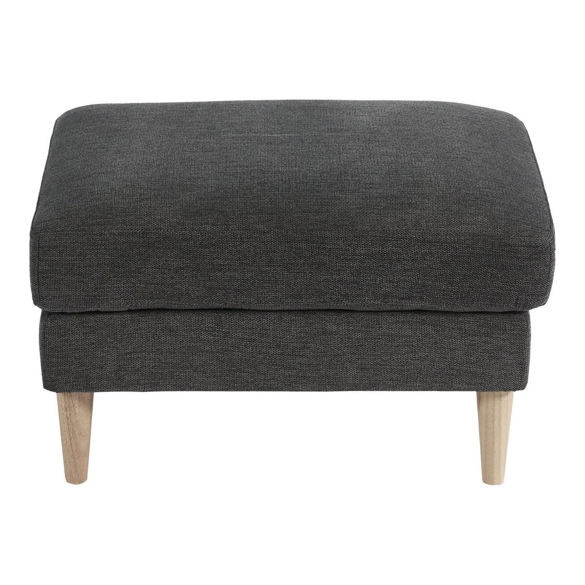 Bologna Pouf - Pouf, gris foncé avec pieds en bois naturel, HN1045
