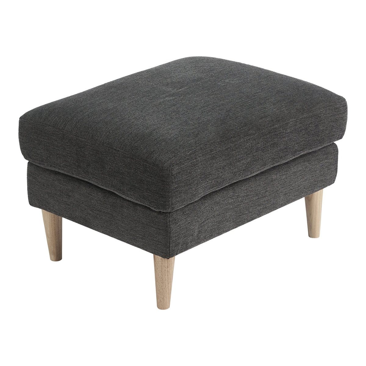 Bologna Pouf - Pouf, gris foncé avec pieds en bois naturel, HN1045