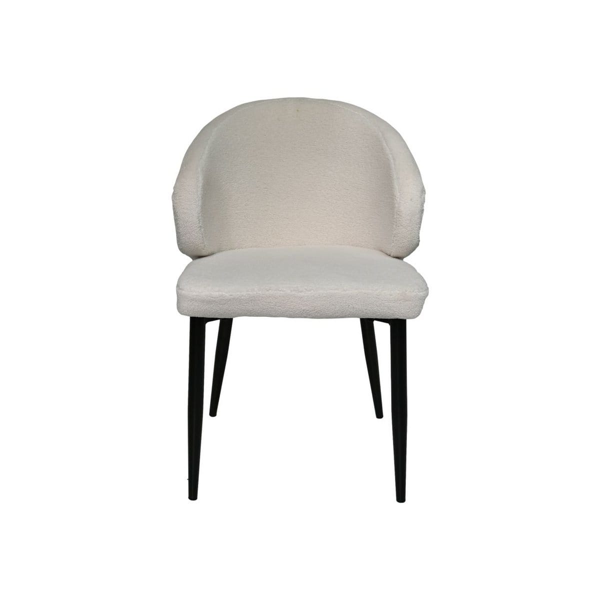 Chaise de salle à manger Yuna - Creme - Teddy/métal - Lot de 2