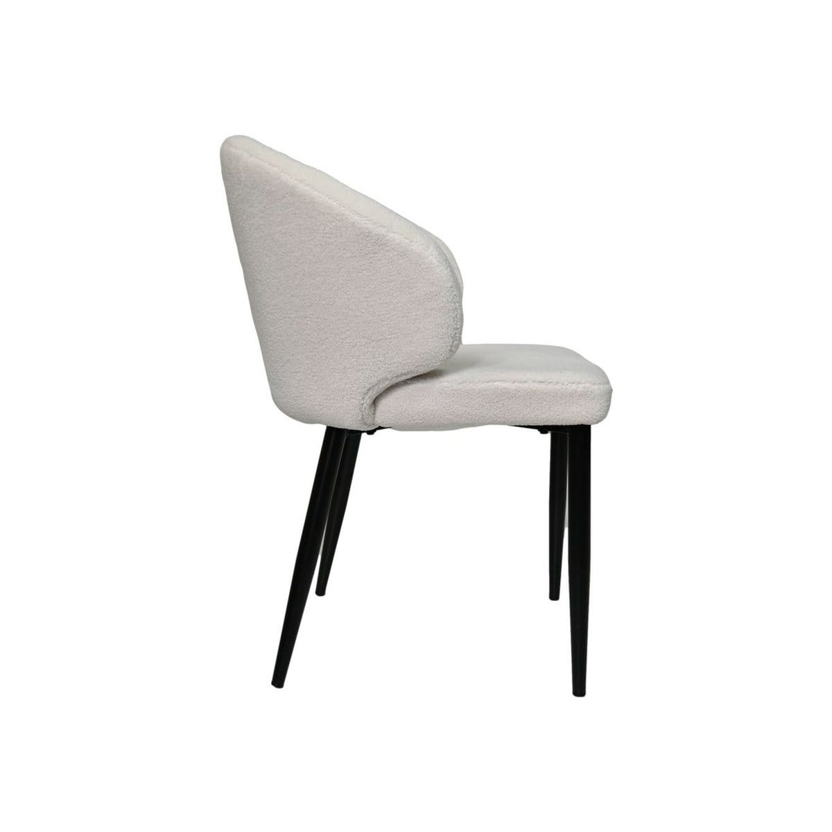 Chaise de salle à manger Yuna - Creme - Teddy/métal - Lot de 2