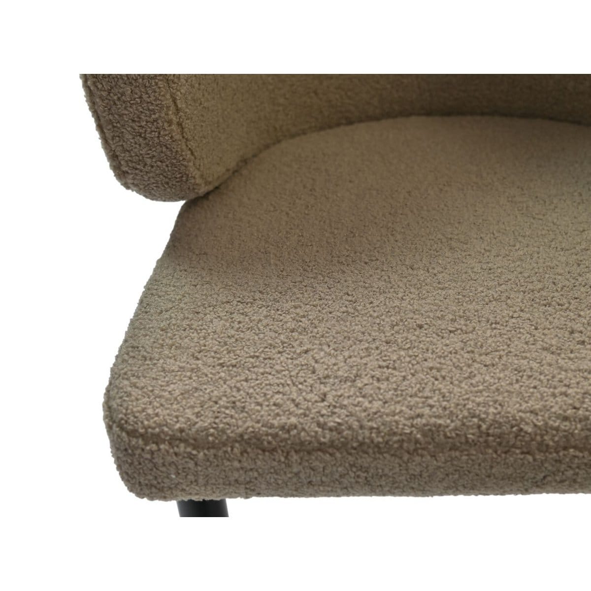 Chaise de salle à manger Yuna - Taupe - Teddy/métal - Lot de 2
