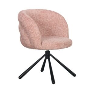 Chaise tournante Pebble rose pastel -