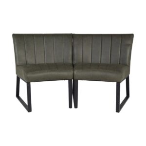 Collection HSM-Canapé de salle à manger Texas-68x55x88-Vert/Noir-Cuir/Métal -