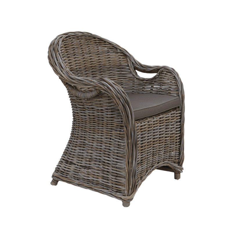 Collection HSM-Chaise de jardin avec accoudoir Parma-65x65x87-Gris/Mocha-Koboo