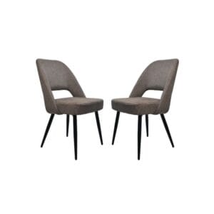 Collection HSM -Chaise de salle à manger Jenna - Lot de 2 - 62x54x87 - brun/noir - Coton -