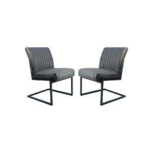 Collection HSM-Chaise de salle à manger Texas S/2-55x50x85-Graphite/Cuir gris/métal - Collection HSM-Chaise de salle à manger Texas S/2-55x50x85-Graphite/Cuir gris/métal -