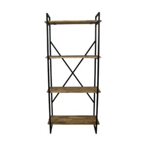 Collection HSM-Entrepôt 4 étagères-80x35x180-Naturel/Noir-Mango/Métal -