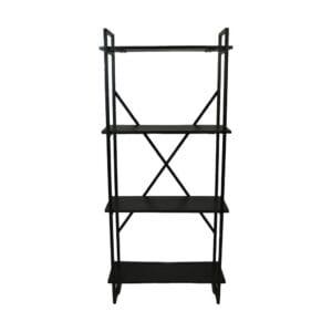 Collection HSM-Entrepôt 4 étagères-80x35x180-Noir-Mango/Métal -