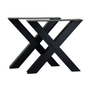 Collection HSM-Pied de table Modèle X S/2-75x15x72 (100x100mm)-Noir-Métal - Collection HSM-Pied de table Modèle X S/2-75x15x72 (100x100mm)-Noir-Métal -