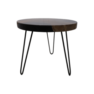 Collection HSM Table d'appoint Epoxy-ø50x45-Noir-Teck/Métal -