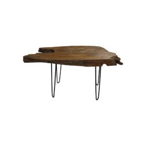 Collection HSM-Table d'appoint Root-90x55x55-Marron/Noir-Teck/Métal -