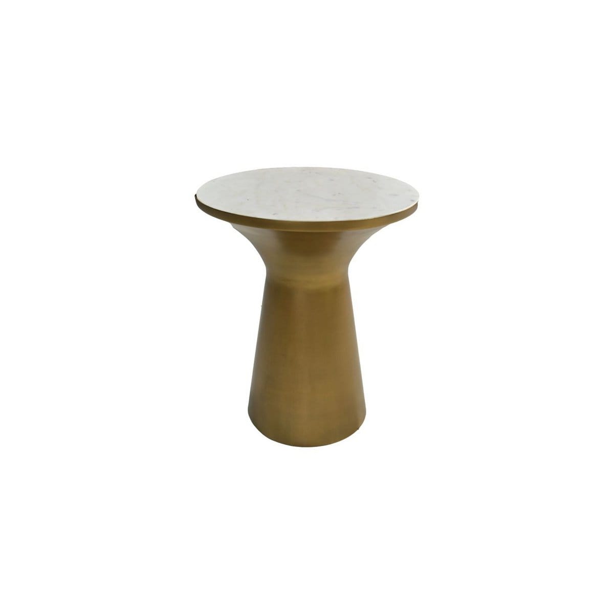 Collection HSM-Table d'appoint ronde-ø40x50-Blanc/Or-Marbre/Métal