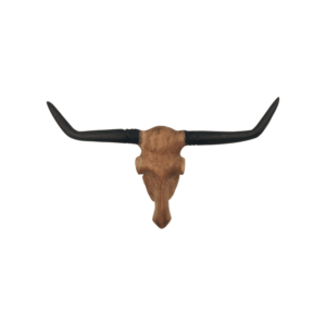Décoration murale tête de buffle - Cire naturelle - Teck -