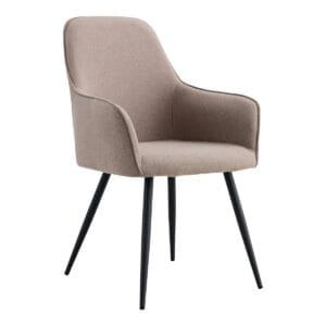Harbo Dining Chair - Chaise de salle à manger, pierre avec pieds noirs, HN1231 - Lot de 2 -