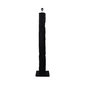 Lampadaire noir rond - 30x30x145 - Teck - Noir -