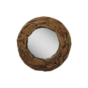 Miroir rond - 90x90x10 - Naturel - Teck - Miroir rond - 90x90x10 - Naturel - Teck -