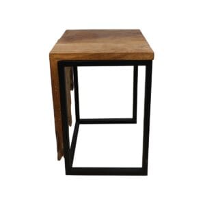 Petite table à fleurs - Naturel/Noir - Teck/Iron -