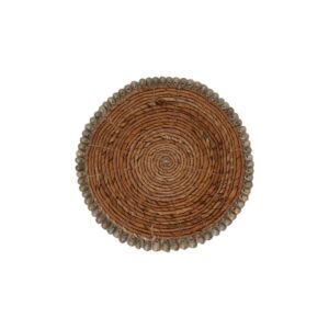 Set de table rond Lot de 6 – ø30 – Naturel – banana leaf/schelp