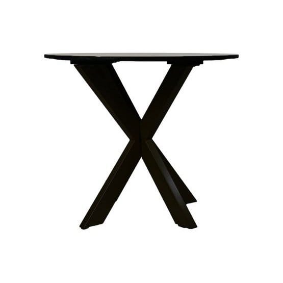 Table à manger Rond Marbre - ø90x77 - Noir - Marbre/métal