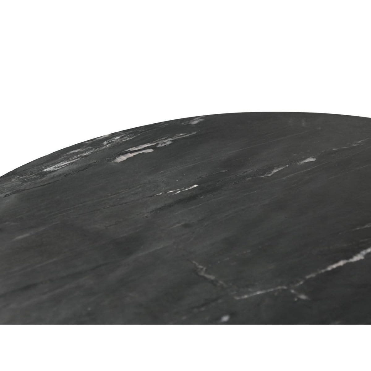 Table à manger Rond Marbre - ø90x77 - Noir - Marbre/métal