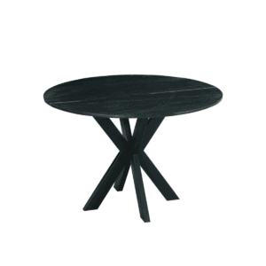 Table à manger Rond Marbre – ø90×77 – Noir – Marbre/métal
