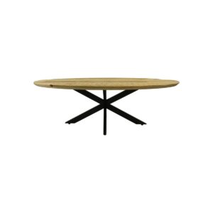 Table basse Bern swiss edge - 130x80x42.5 - Naturel/Noir - Bois de manguier/métal -