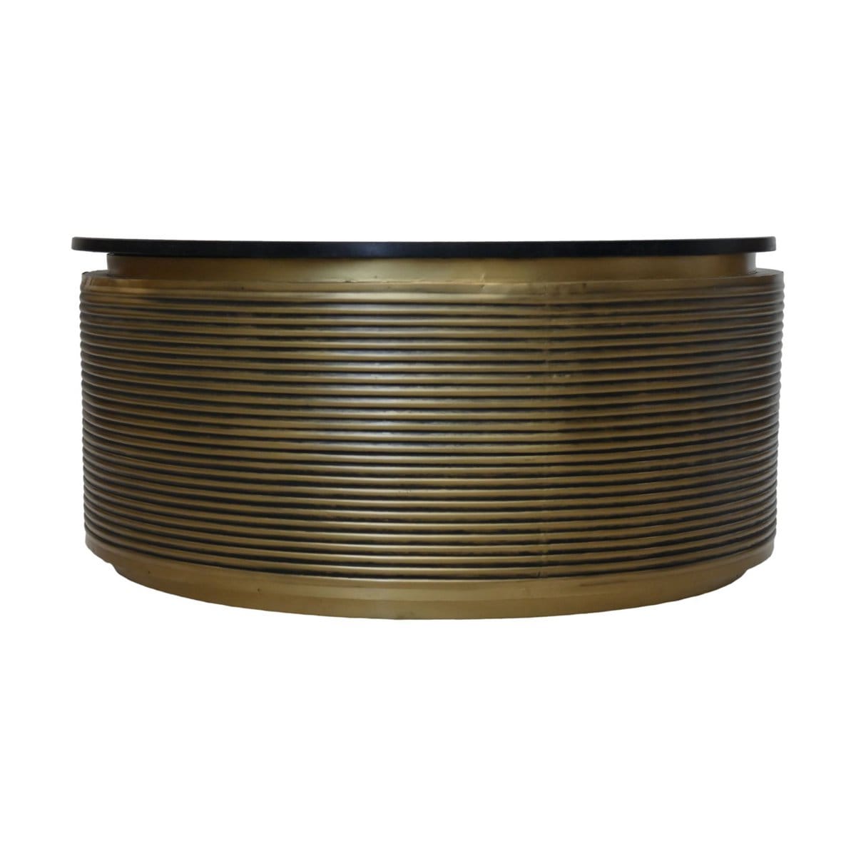 Table basse Marbre - ø80x40 - Noir/Doré - Marbre/métal