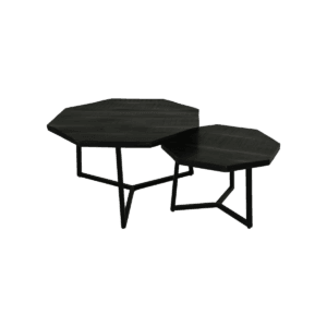 Table basse Urban - 72x72x41 - Bois de manguier/fer - Noir - Lot de 2 - Table basse Urban - 72x72x41 - Bois de manguier/fer - Noir - Lot de 2 -