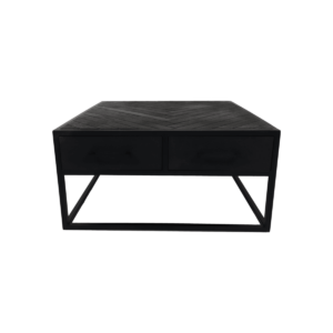 Table basse Verona - 80x80x40 - Noir - Bois de manguier/fer -