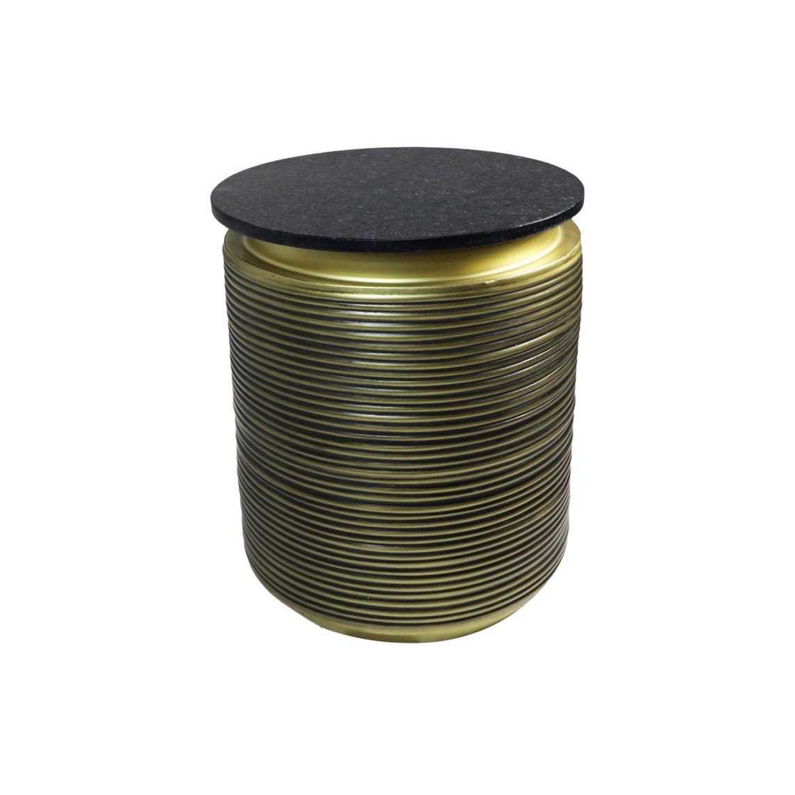 Table d'appoint Marbre - ø41x53 - Noir/Or - Marbre/métal