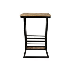 Table d'appoint porte-revues - bois de manguier/fer -