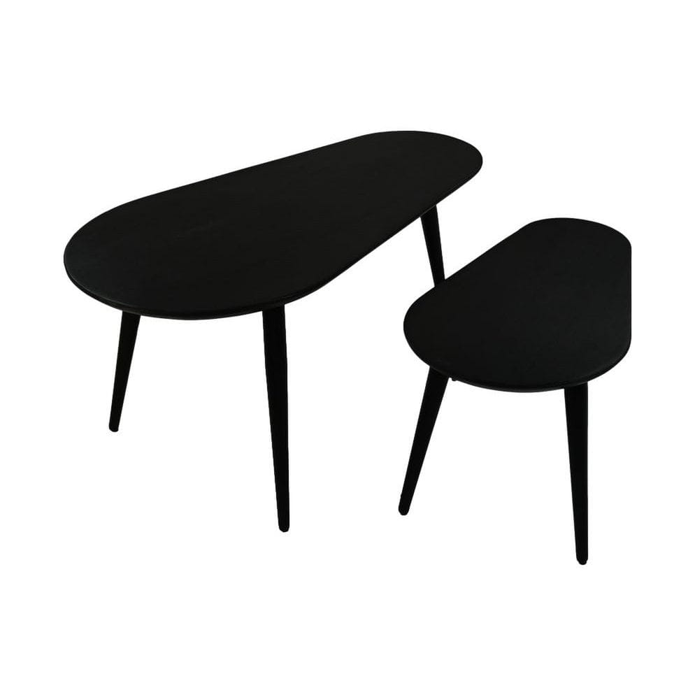 Tables basses Zurich - 95x52x46 - Bois d'acacia/métal - Lot de 2