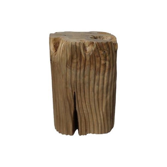 Tabouret décoratif avec motif - 35x35x40 - Naturel - Teck