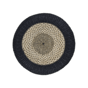 Tapis Malibu - ø100 cm - raphia/roseau - Naturel/Noir -