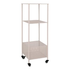 Torres Metal Cart - Chariot en métal, acier, sable, 3 étagères, 35x35x100 cm -