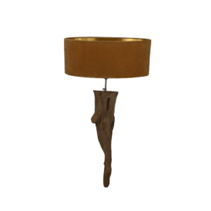 Collection HSM-Lampe murale avec abat-jour ovale-38x19x90-Brun/Beige-Teak/Fabric -